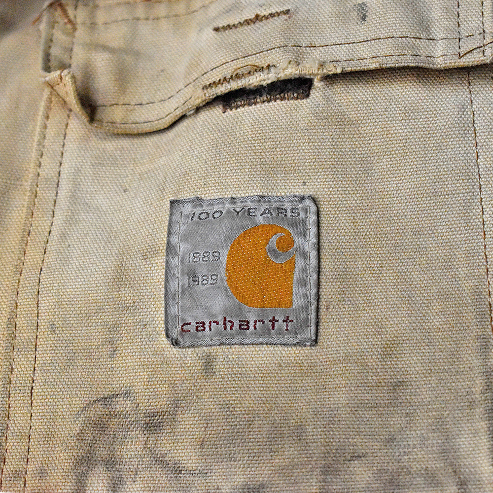 80's ボロ！“100years” Carhartt ダック トラディショナルコート キルティングライナー 231118H