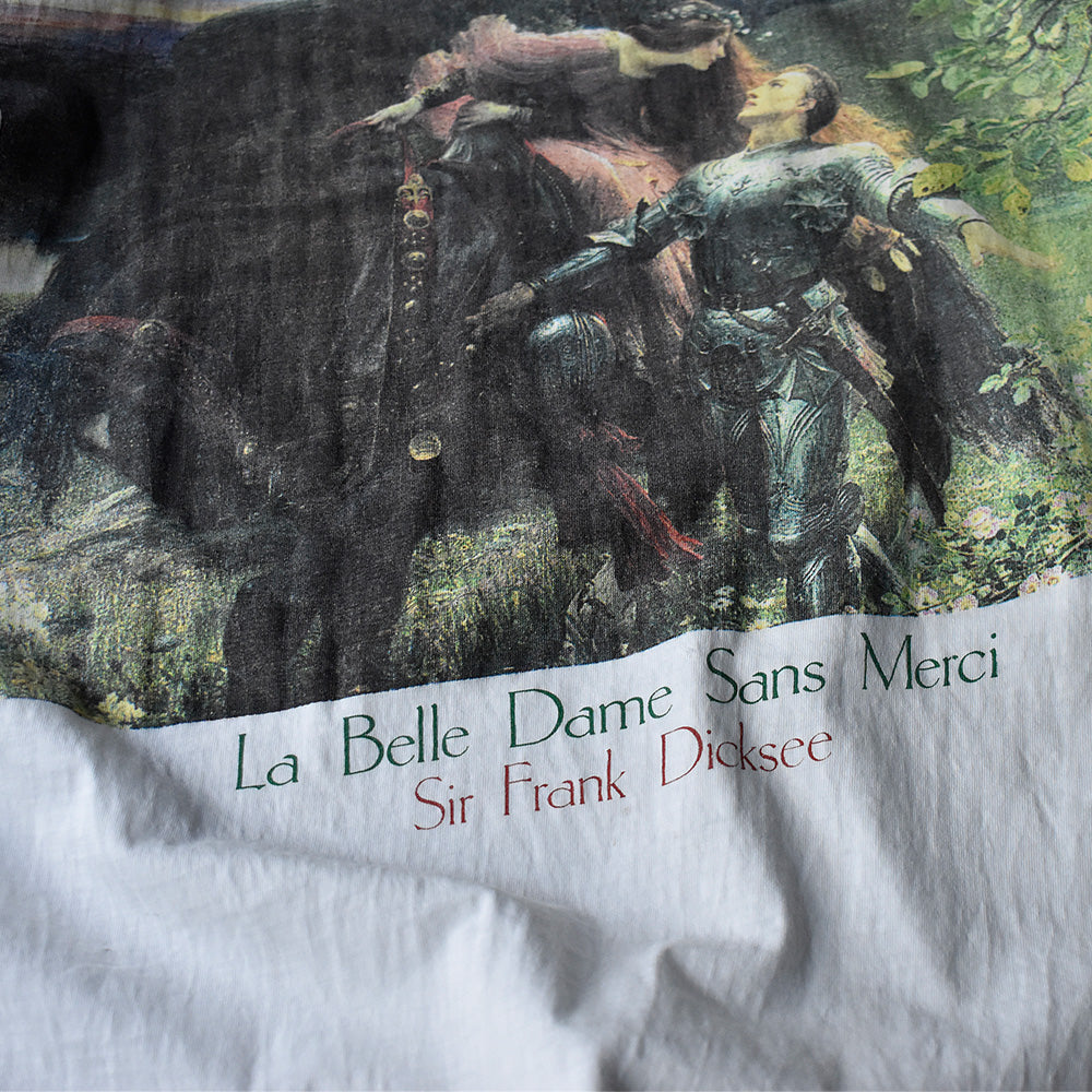 90's Frank Dicksee  “La belle dame sans merci” art Tシャツ 240304H