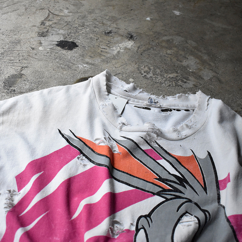 90's ボロ！ Looney Tunes “バッグス・バニー“ オーバープリントTシャツ USA製 240515H