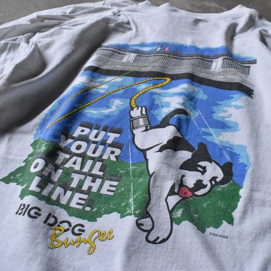 90's BIG DOGS “PUT YOUR TAIL ON THE LINE” 両面プリント Tシャツ USA製 240421