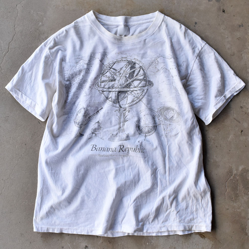 90’s Banana Republic 地球儀 アート Tシャツ 240502