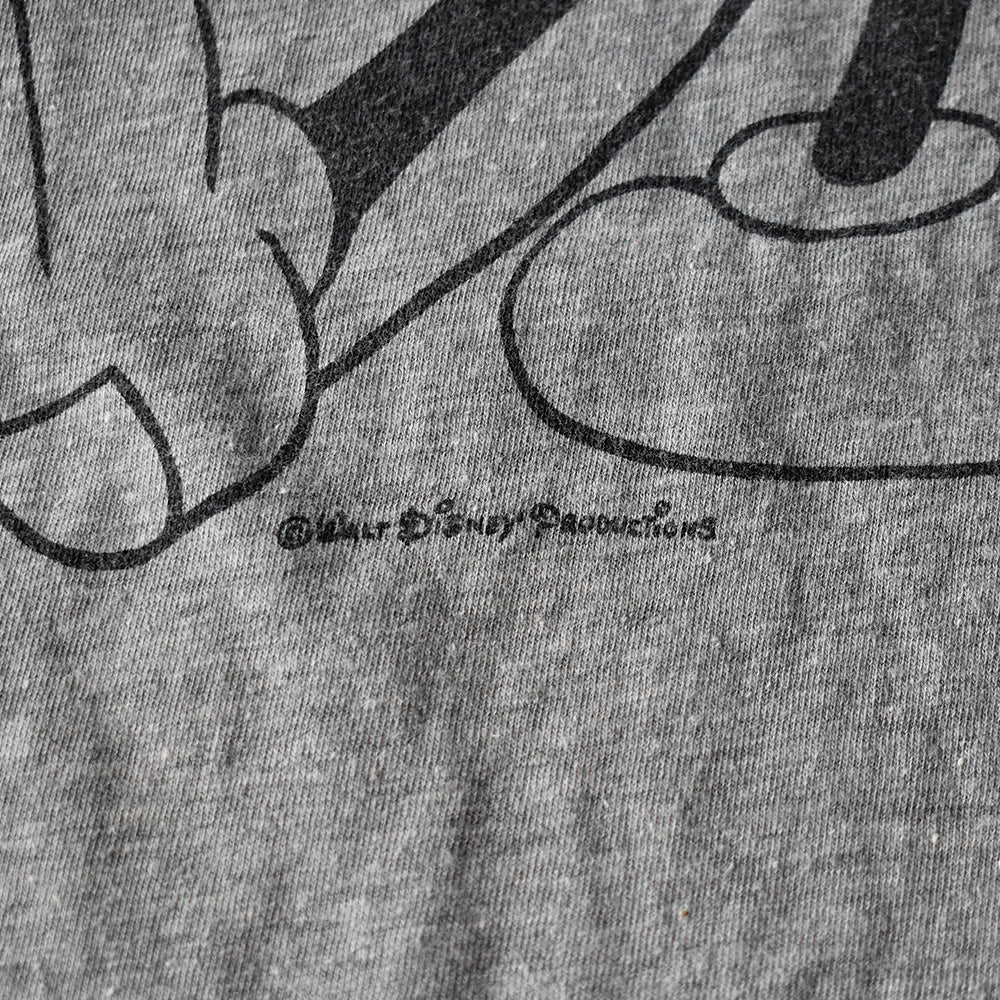 70's-80's Disney “Mickey“ 霜降りグレー リンガーTシャツ 250421H