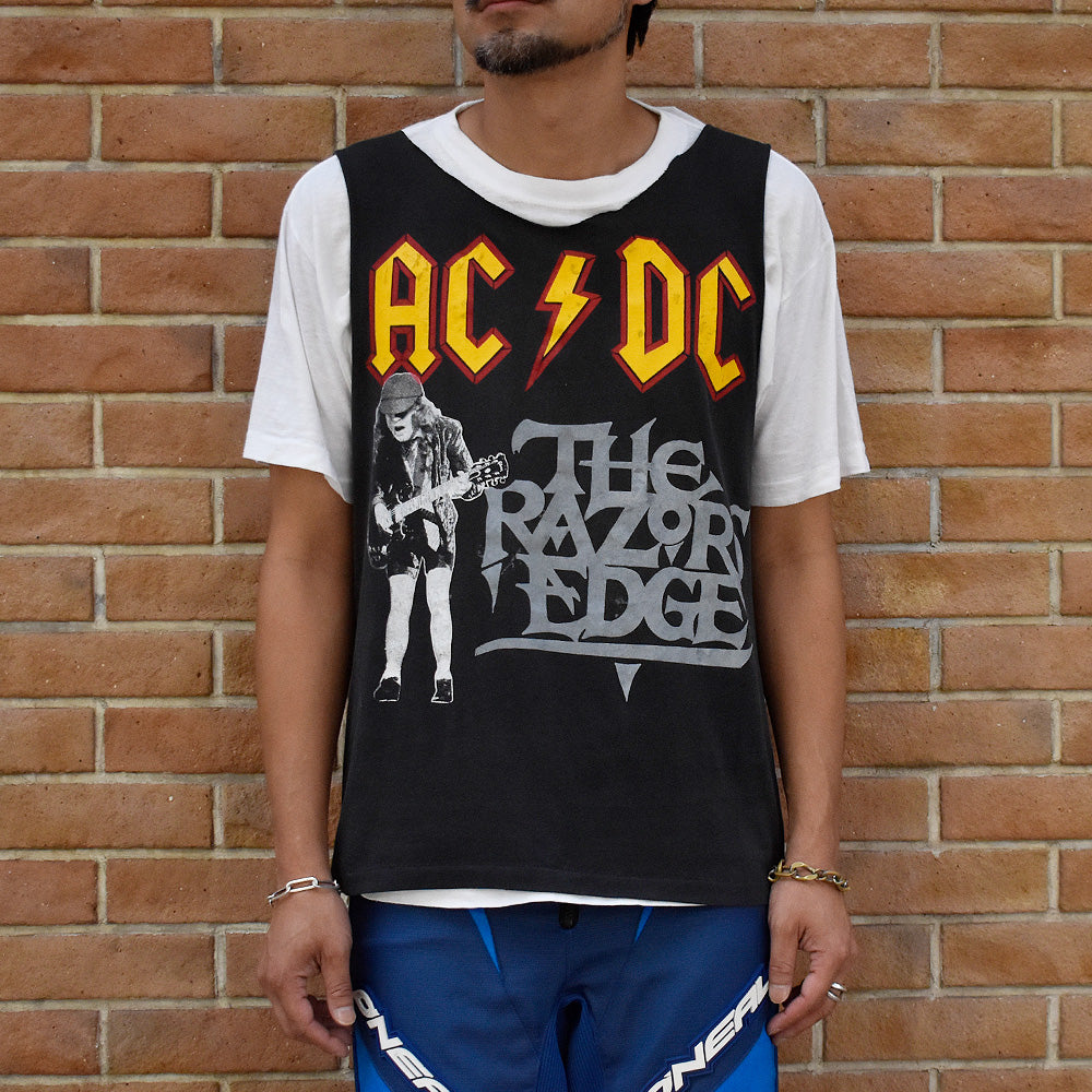 90's AC/DC “The Razors Edge” Tour カットオフ ロック Tシャツ 250816H