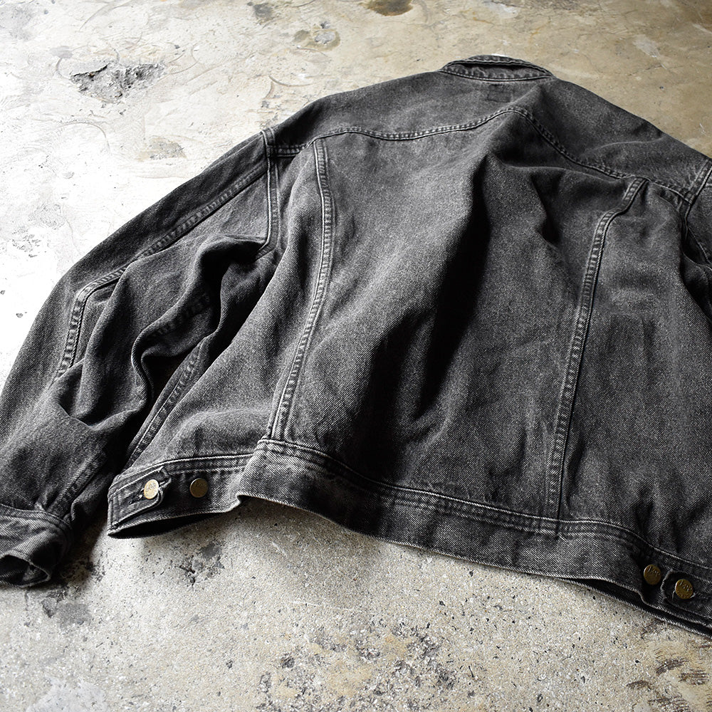 90's Lee 220-5019 PATD-153438 ブラックデニムジャケット USA製 XXL size！ 240603H