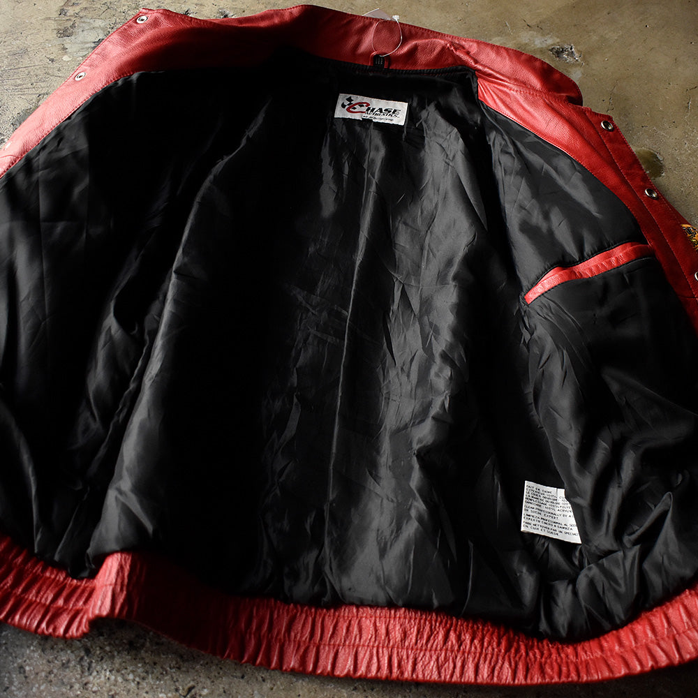 90's～ Chase Authentics×JEFF HAMILTON レザー レーシングジャケット 250317H
