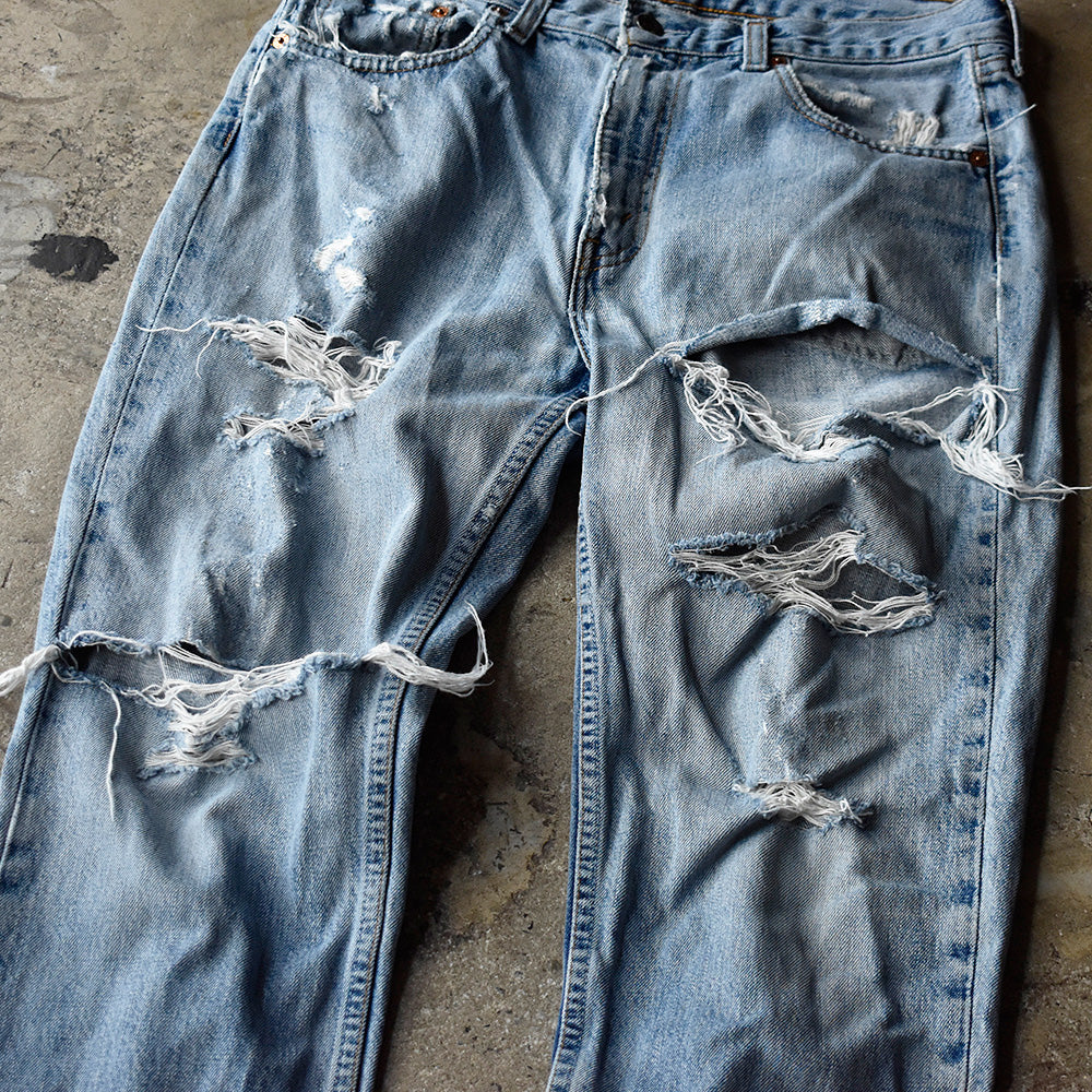 リーバイス 595 デニムパンツ ダメージ 2000年代初頭 スペイン製 古着