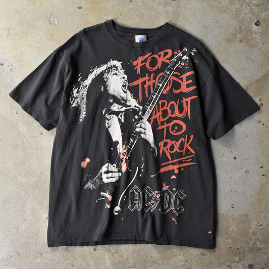 Y2K AC/DC “FOR THOSE ABOUT TO ROCK” Liquid Blueボディ ロック Tシャツ 250801