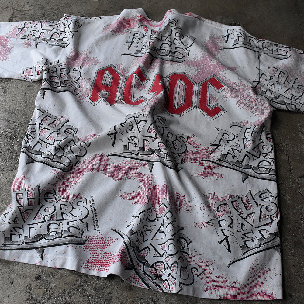 90's AOP！ AC/DC “The Razors Edge” Tシャツ 230927H