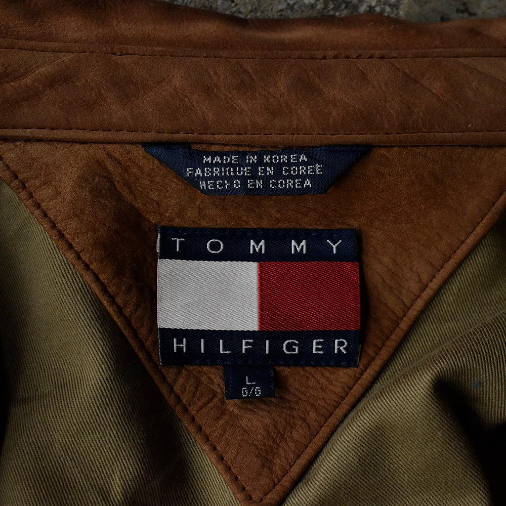 90's TOMMY HILFIGER チンストラップ付き スウィングトップ スエードジャケット 230930H