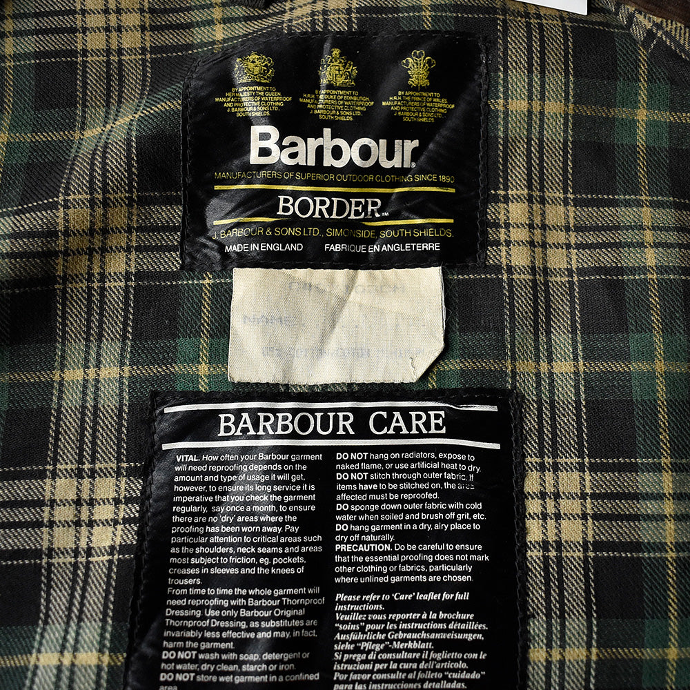 80's Barbour 旧3ワラント “BORDER” オイルドジャケット イングランド製 240209H