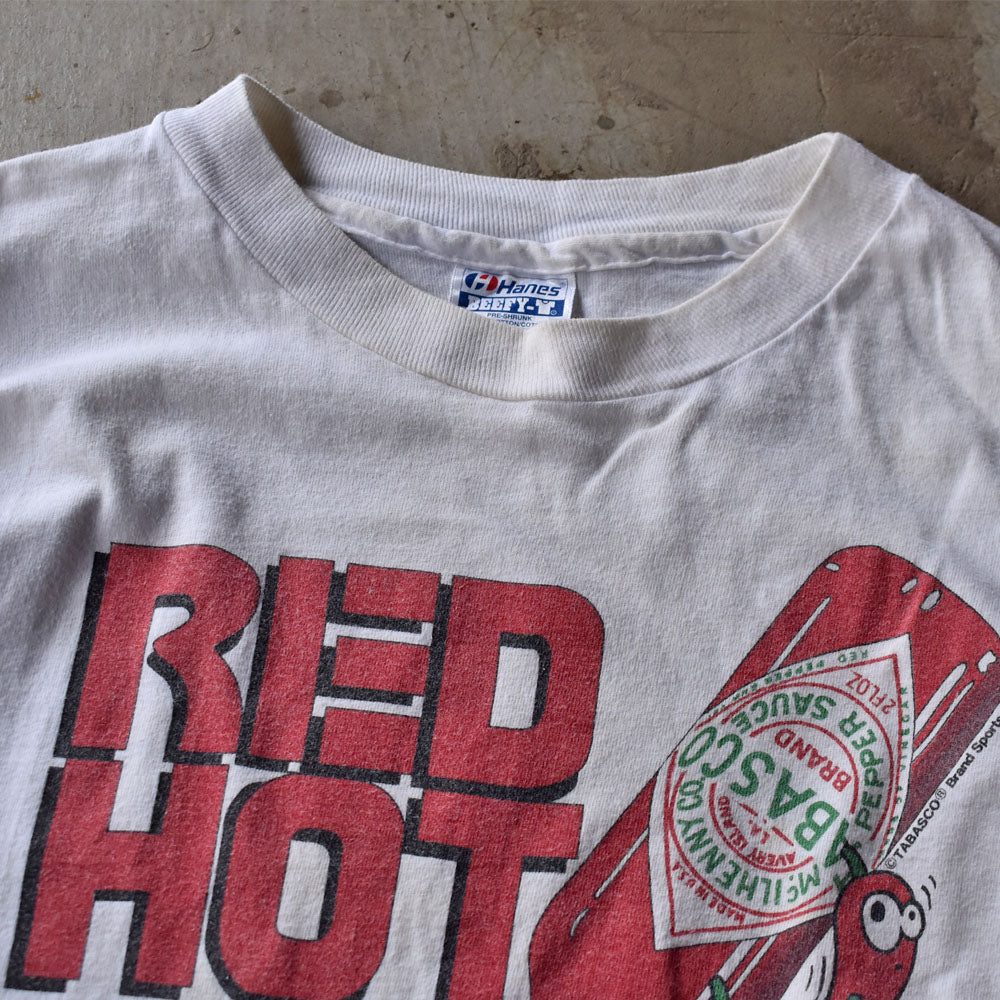 90’s Hanes ”RED HOT” TABASCO キャラ Tシャツ USA製 240430