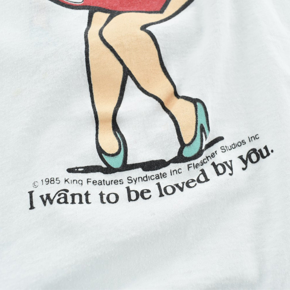 80's Betty Boop "I want to be loved by you" キャラクターTシャツ 260825H