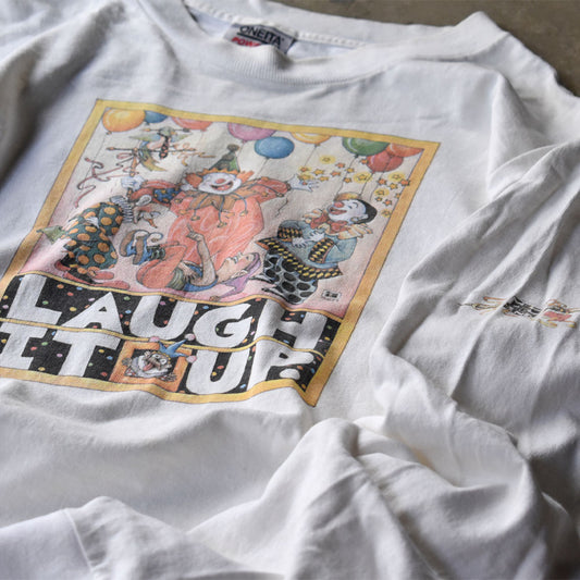 80’s “LAUGH IT UP” ピエロ アート ロングスリーブ Tシャツ USA製 240703