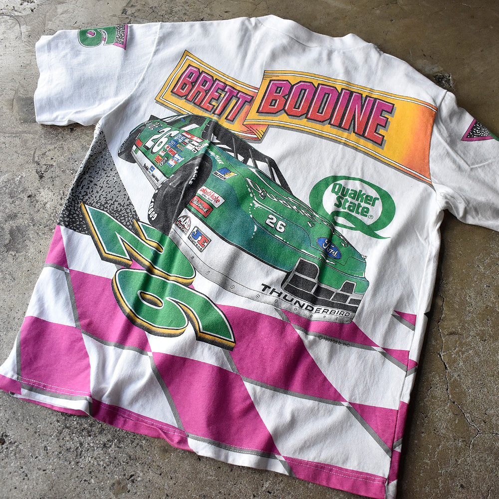 90's AOP！ “BRETT BODINE” レーシングTシャツ USA製 250618H