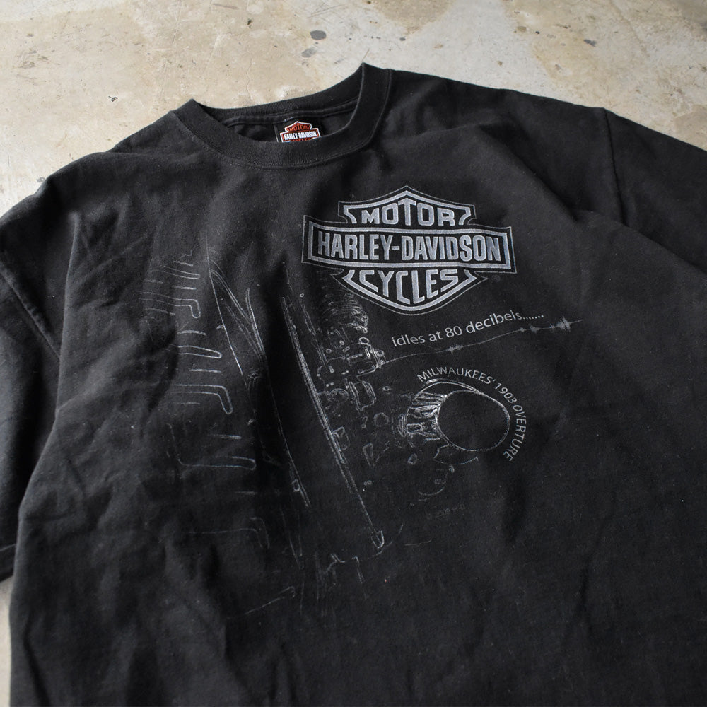 Harley-Davidson “BAD TO THE BONE” 両面プリント ブタ Tシャツ 240624