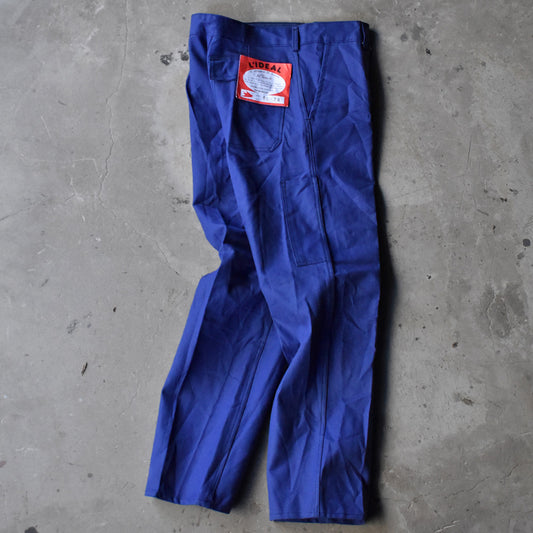90's デッドストック! L'IDEAL フレンチワーク コットンツイル ブルーパンツ Euro製 240126H