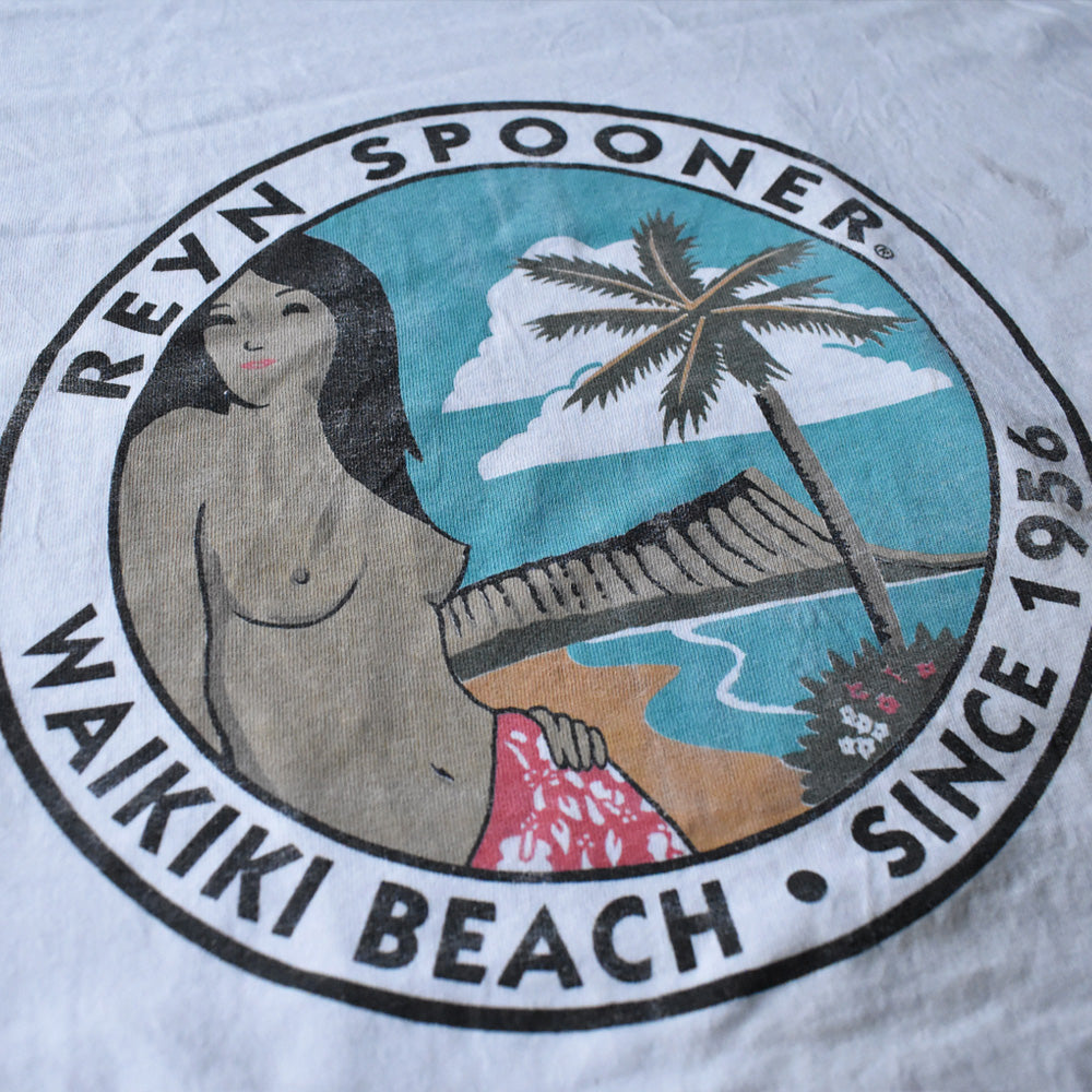 90's REYN SPOONER 乳首ロゴ 両面プリント Tシャツ USA製 240513