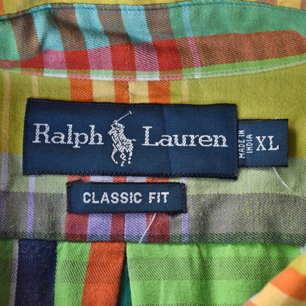 Ralph Lauren “CLASSIC FIT” マドラスチェック 半袖 ボタンダウンシャツ  240606 S2139