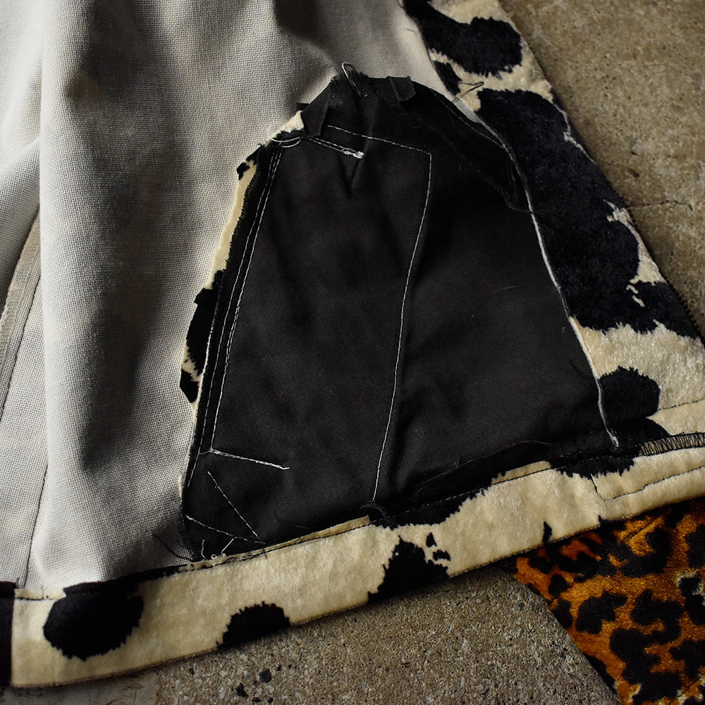 90's BUTTSTAIN！ANTI FASHION！ カスタム 牛柄×ヒョウ柄ジャケット USA製 250124HSGI