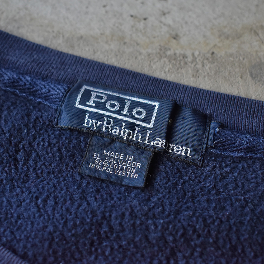 90's　Polo Ralph Lauren/ポロ ラルフ ローレン ワンポイント NVY スウェット　230712