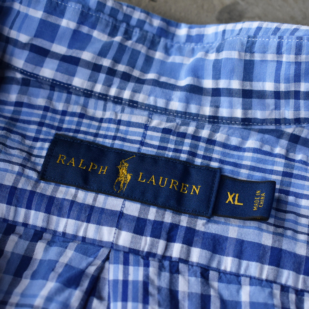 Ralph Lauren/ラルフ ローレン シアサッカー 半袖 ボタンダウンシャツ　230612