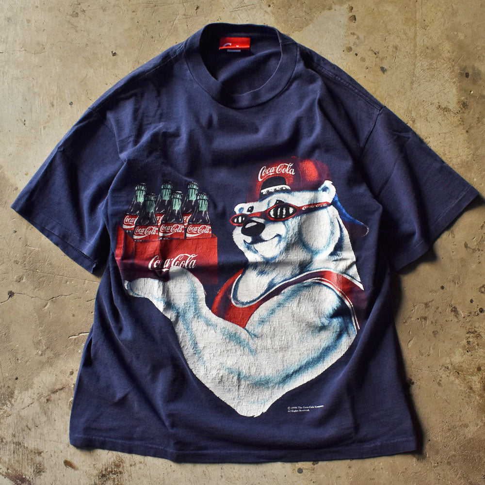 90's　Coca-Cola/コカ・コーラ POLAR BEAR アニマルプリント Tシャツ　USA製　230802