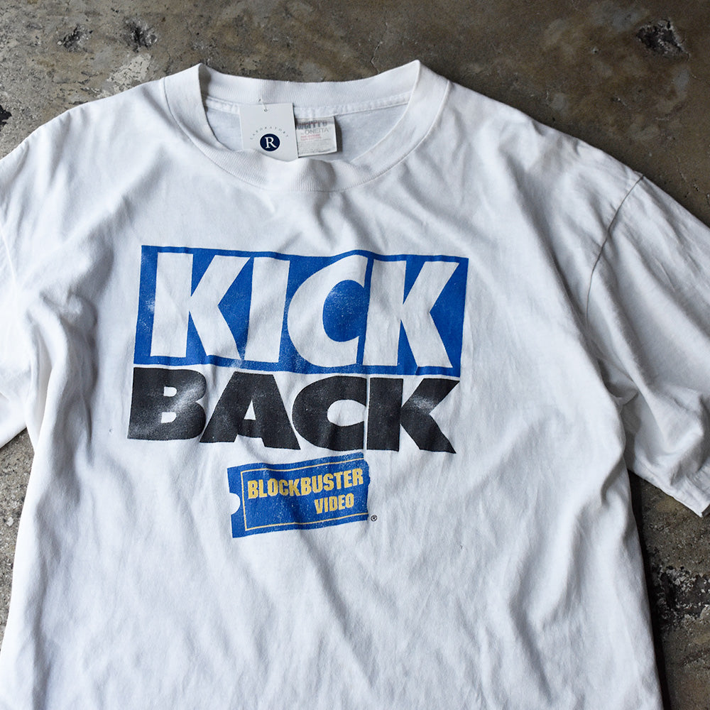 ブロックバスター KICK BACK 両面プリント 企業Tシャツ 1990年 ヴィンテージ