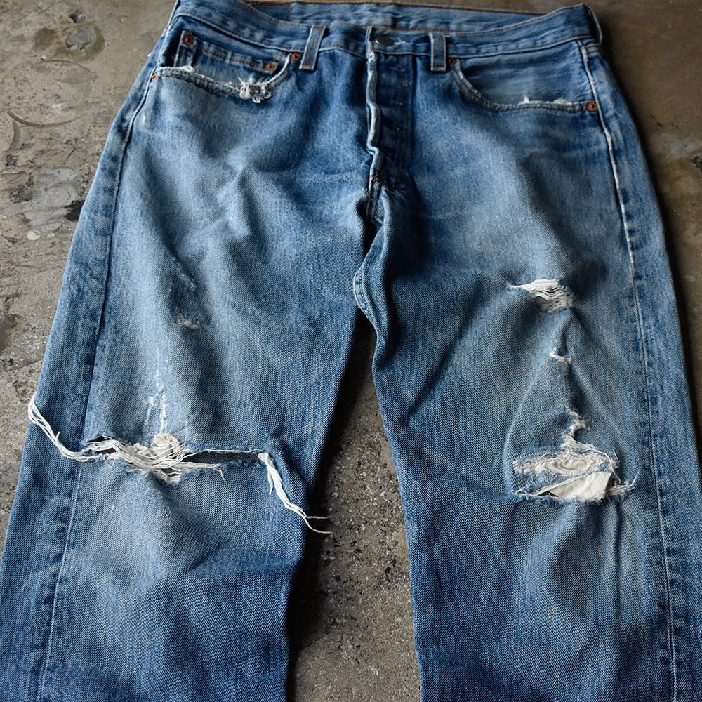 リーバイス 501 ダメージ デニムパンツ 1999年 USA製 ヴィンテージ