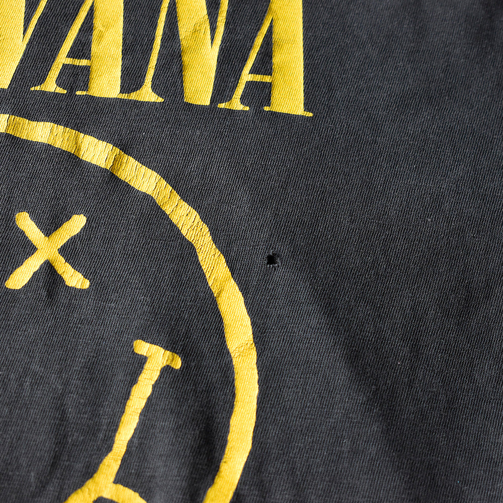 90's NIRVANA 両面プリント！ “ラリったスマイリーフェイス＆カート” ロングスリーブTシャツ 240826H