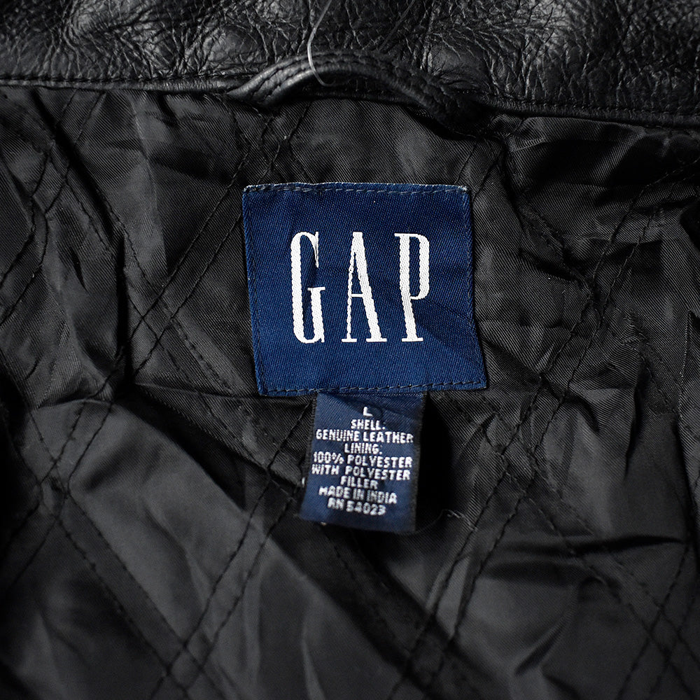90's Old GAP 名作 レザーカーコート 240129H