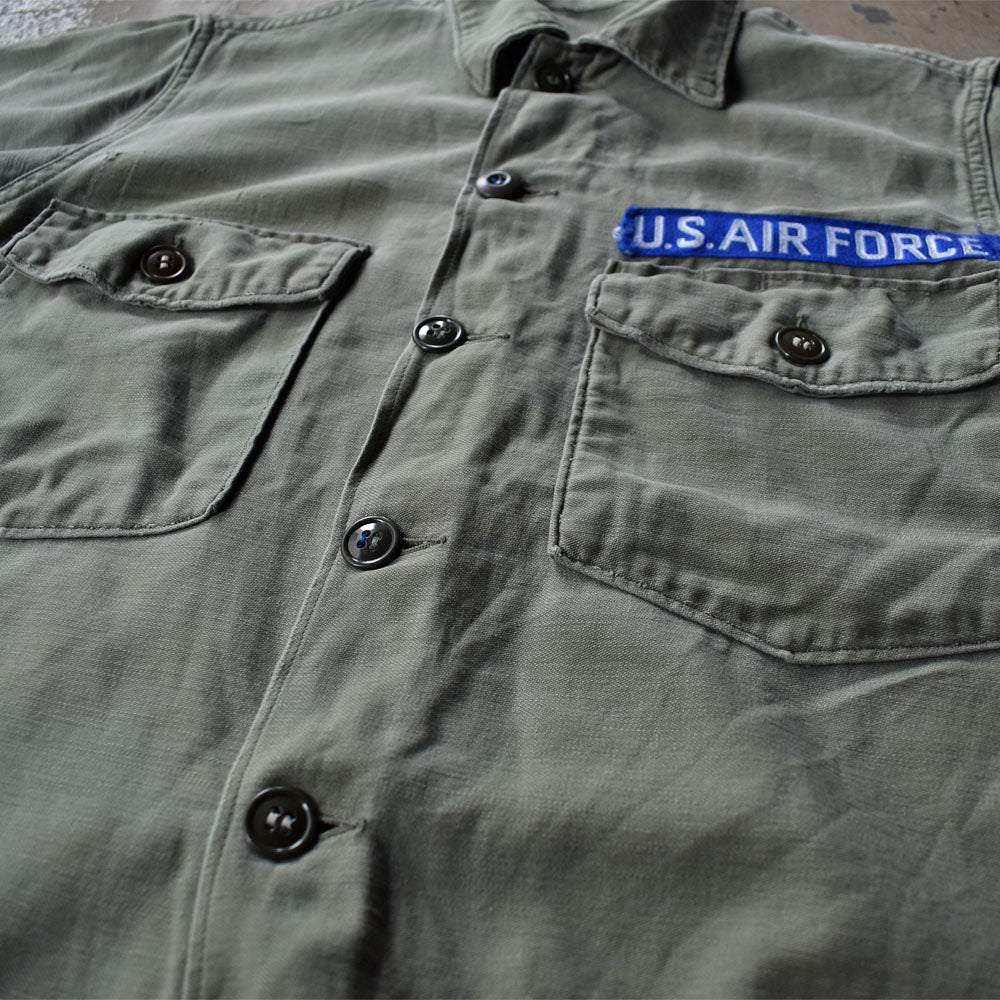 60’s　U.S.ARMY  シャツ袖 4th U.S.AIR FORCE 袖カスタム ユーティリティシャツ　230514