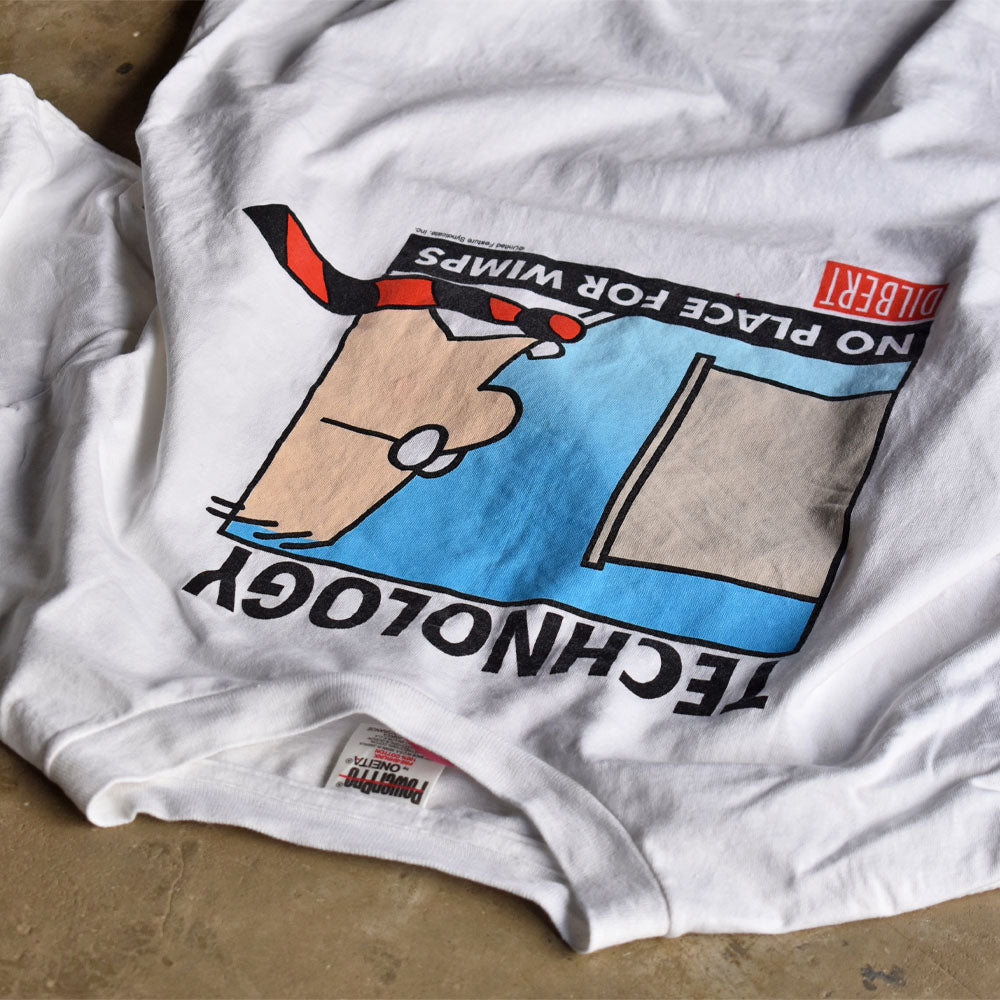 90’s DILBERT “NO PLACE FOR WIMPS” コミック アート Tシャツ 240510