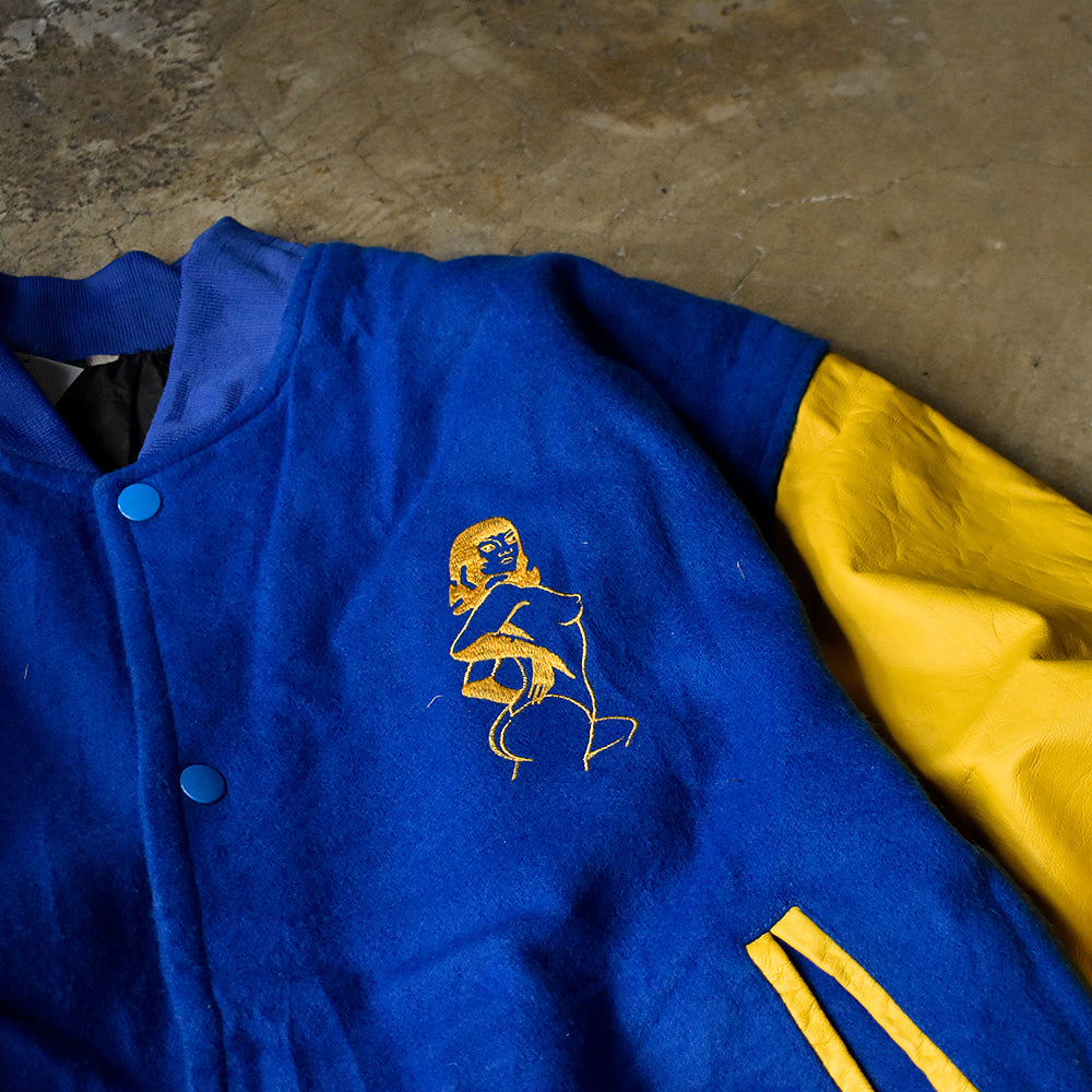 80's～ CRAZY HORSE ANCHORAGE ALASKA “ nude lady” レザー切り替え アワードジャケット 231130H