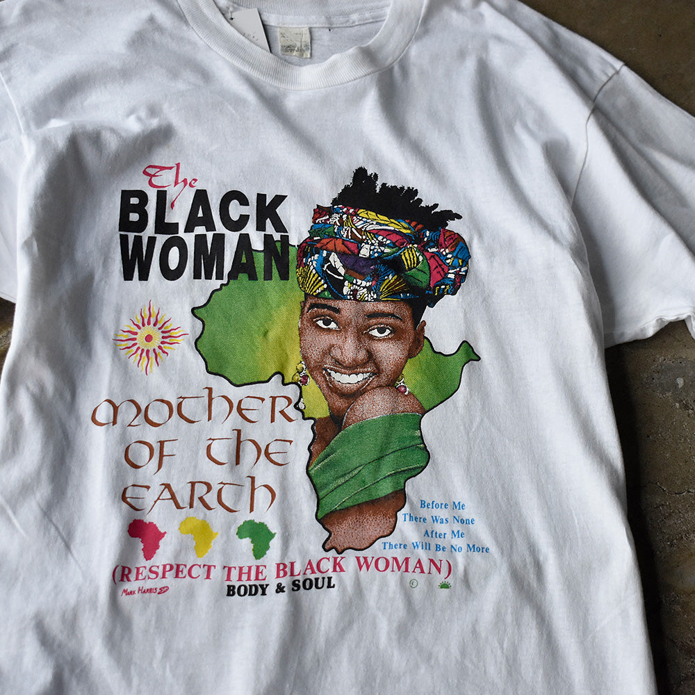Black Woman Mother of the Earth イラストTシャツ 1980年〜 ヴィンテージ