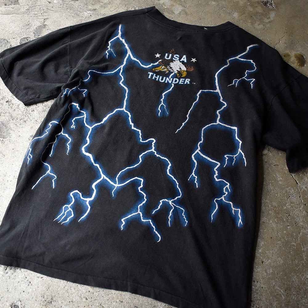 90’s AMERICAN THUNDER "インディアン×ウルフ" Tシャツ 250523H