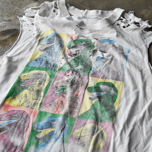 90's ボロ! STANLEY DESANTIS Andy Warhol Type “ダイナソー“ カットオフ Tシャツ 250812H