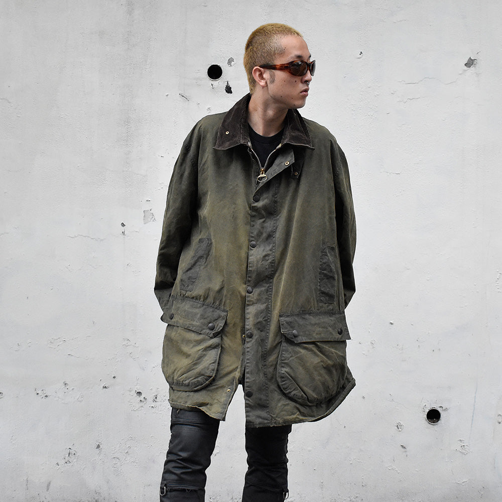 90's Barbour 旧3ワラント “BORDER” オイルドジャケット イングランド製 241008H