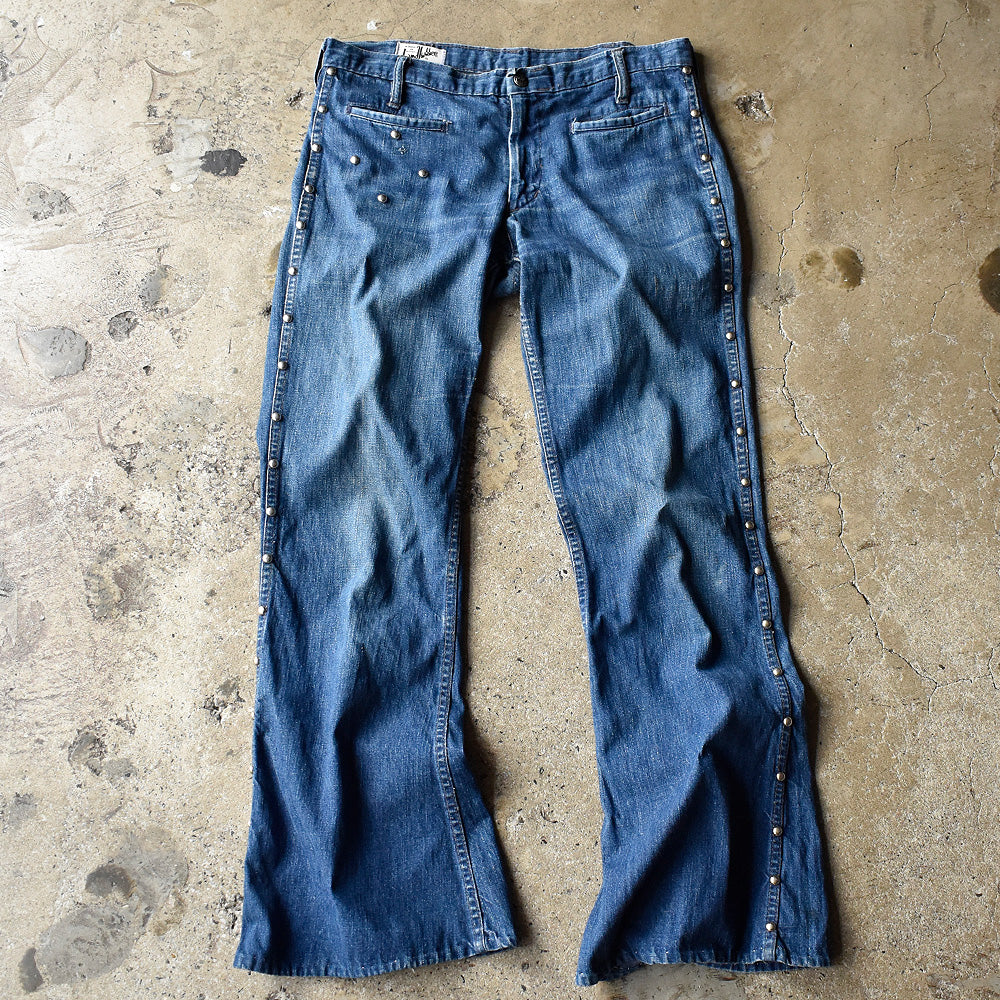 Landlubber スタッズ付き フレアデニムパンツ 1970年 ヴィンテージ