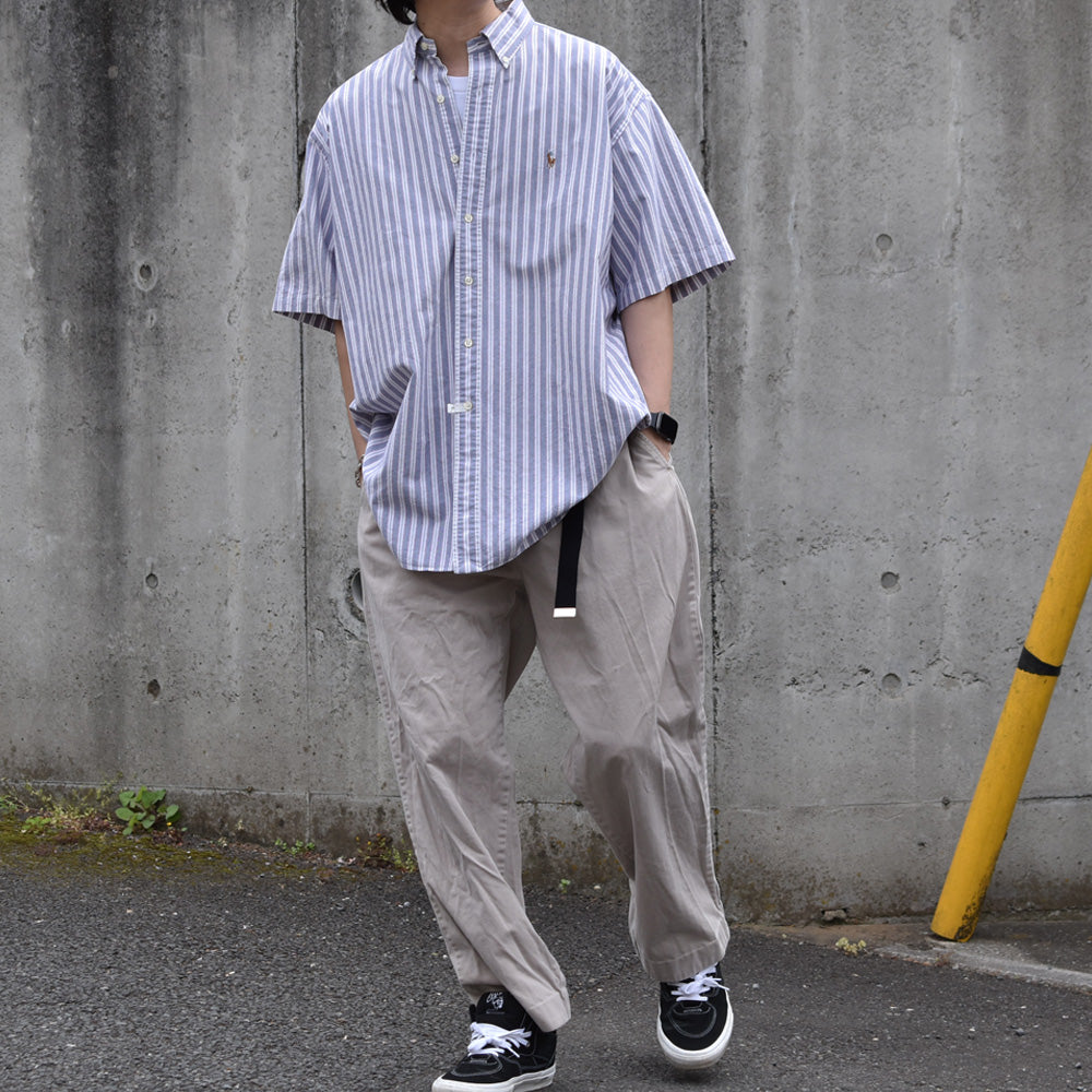 90's Ralph Lauren “BLAKE” ストライプ 半袖 ボタンダウンシャツ 240429 S2095