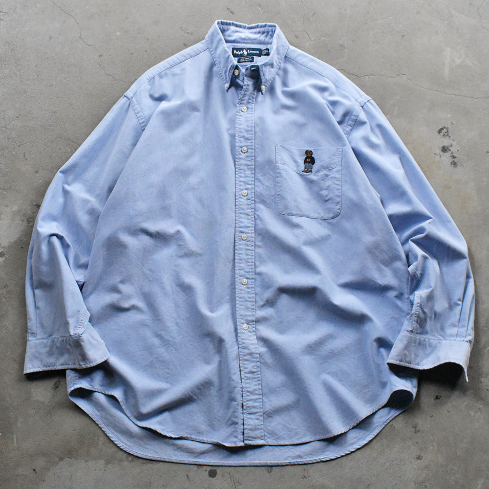 90's Ralph Lauren “BIG SHIRT” ポロベア！ ボタンダウンシャツ 240817 S2168