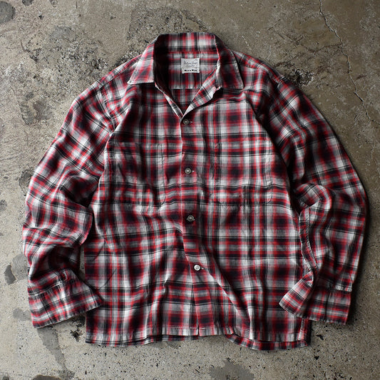 60’s Nelson Paige オンブレチェック柄 オープンカラーシャツ 230807H