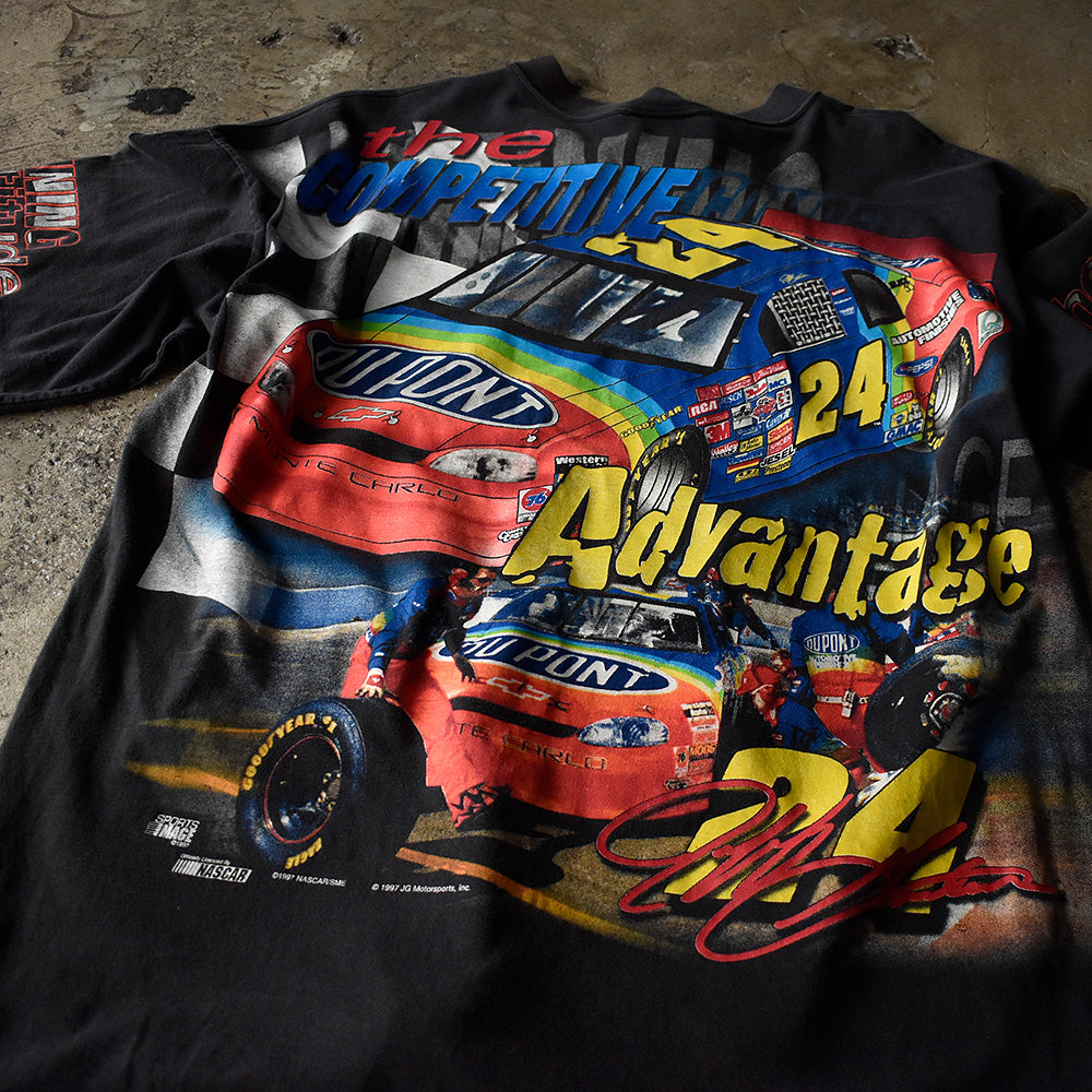 90's　AOP！　CHASE authentics　Racing Tee　USA製　230903H