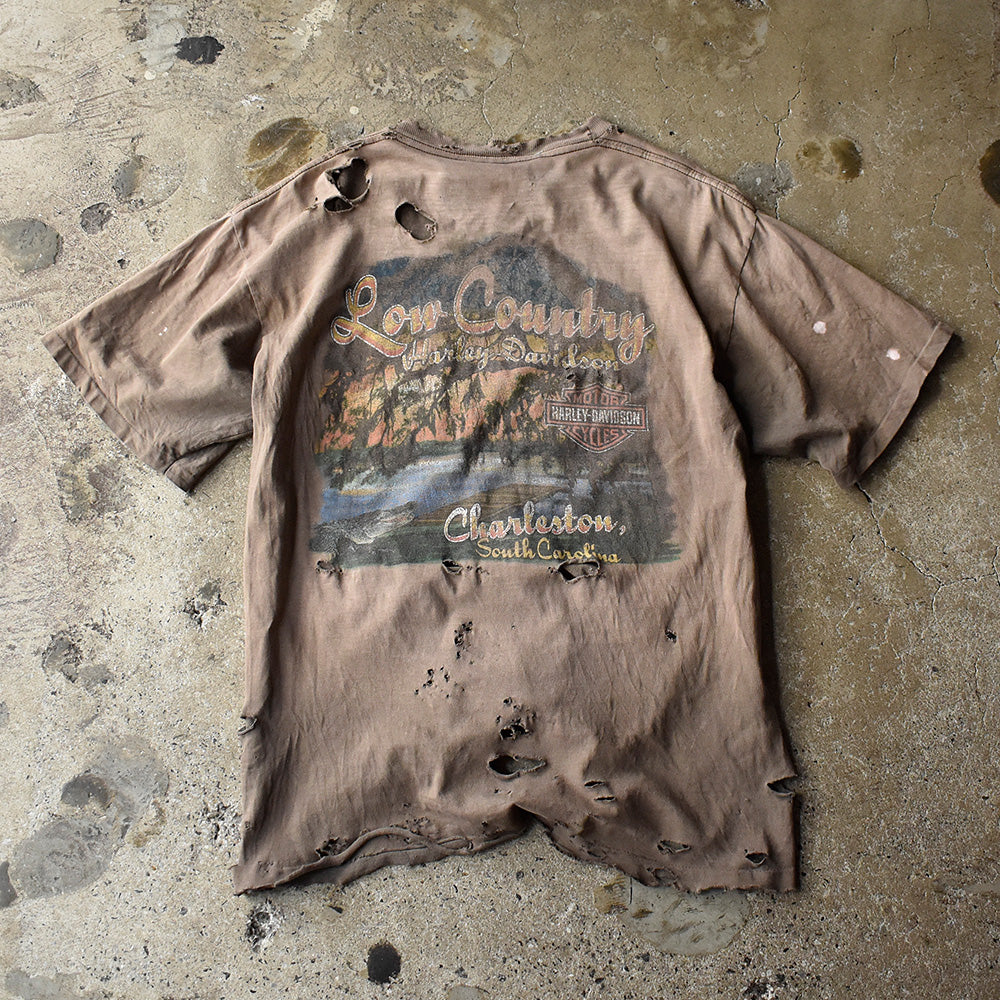 Y2K ボロ！ Harley-Davidson ポケット付き バイク Tシャツ 250806H