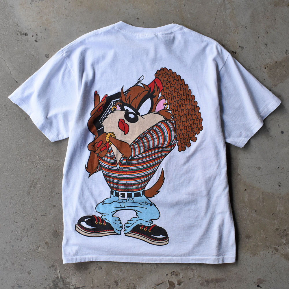 90’s Looney Tunes ”Tasmanian Devil” 両面プリント キャラクター Tシャツ 250616