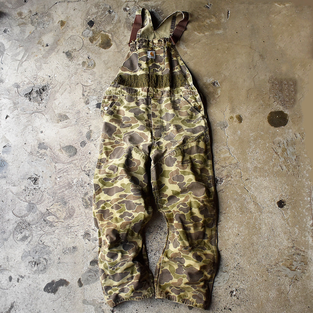 80's～ Carhartt ダックハンターカモ！ ダブルニー ダック オーバーオール 240513H