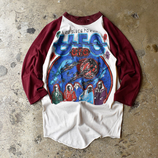 80's UFO “No Place to Run / Strangers in the Night” ラグラン Tシャツ 240809H