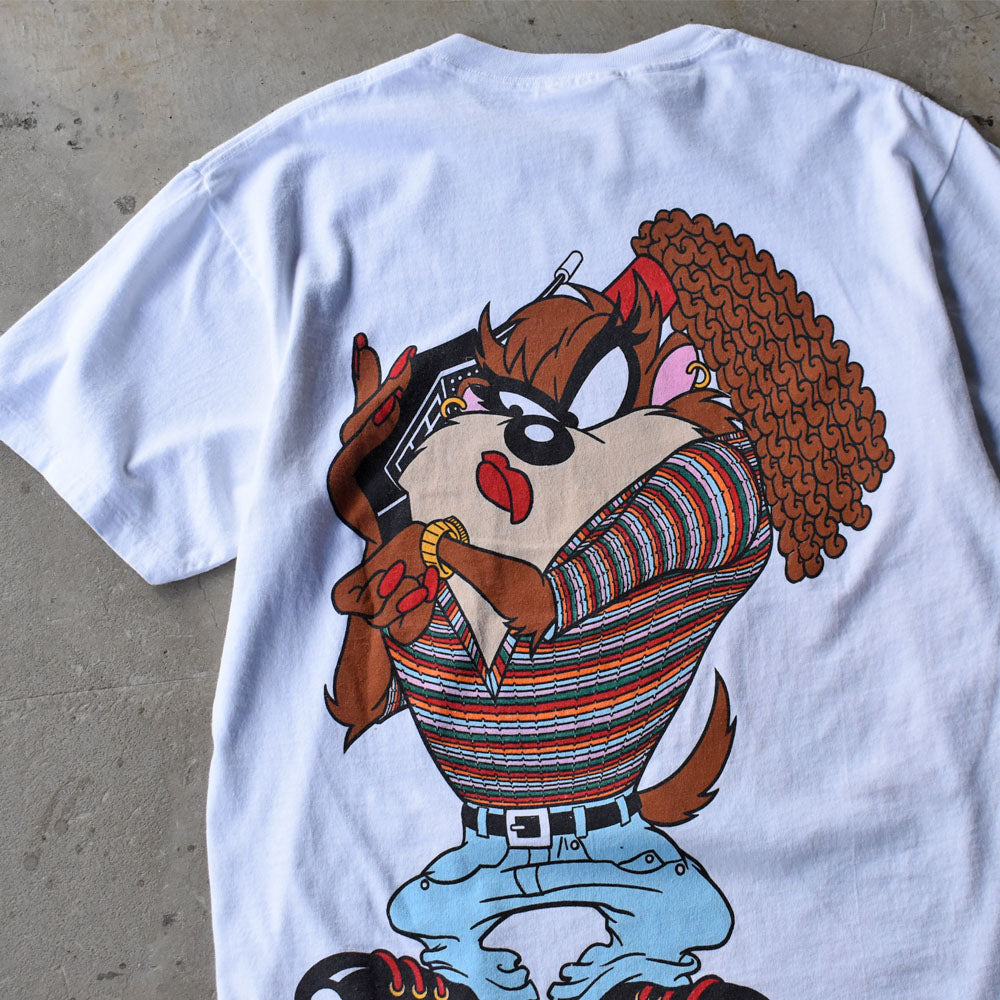 90’s Looney Tunes ”Tasmanian Devil” 両面プリント キャラクター Tシャツ 250616