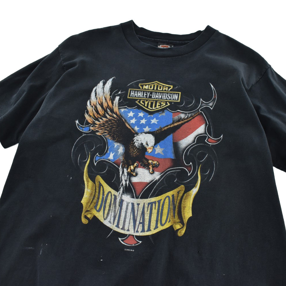 90's HARLEY-DAVIDSON "DOMINATION" イーグル ハーレーT USA製 260818H