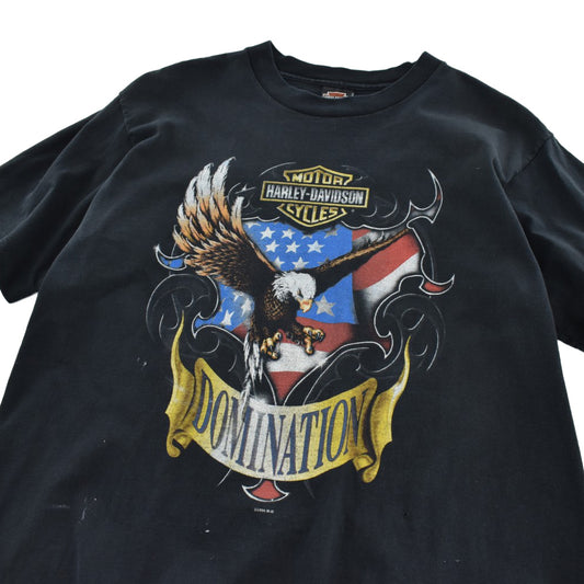 90's HARLEY-DAVIDSON "DOMINATION" イーグル ハーレーT USA製 260818H