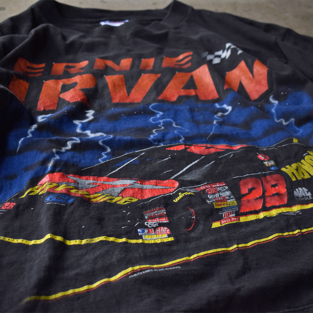 90's　 NASCAR “ETNIE IRVAN/アーニー・アーヴァン #28” 両面プリント レーシングTシャツ　230609